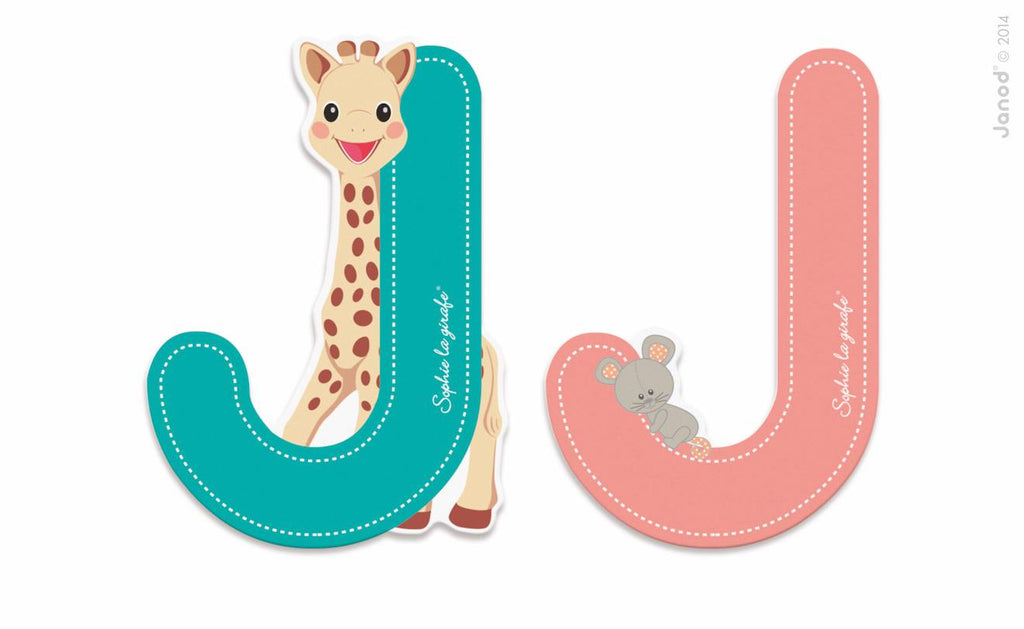 Lettre j sophie la girafe vert