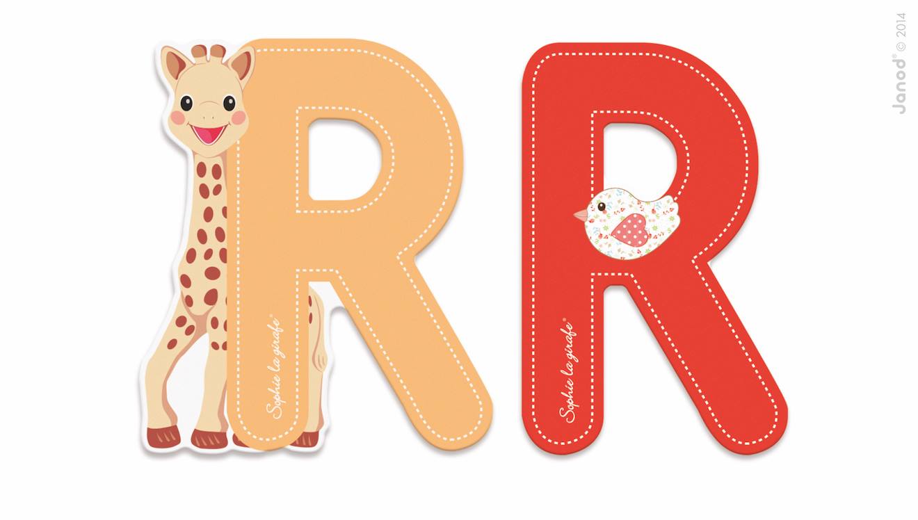Lettre r sophie la girafe orange
