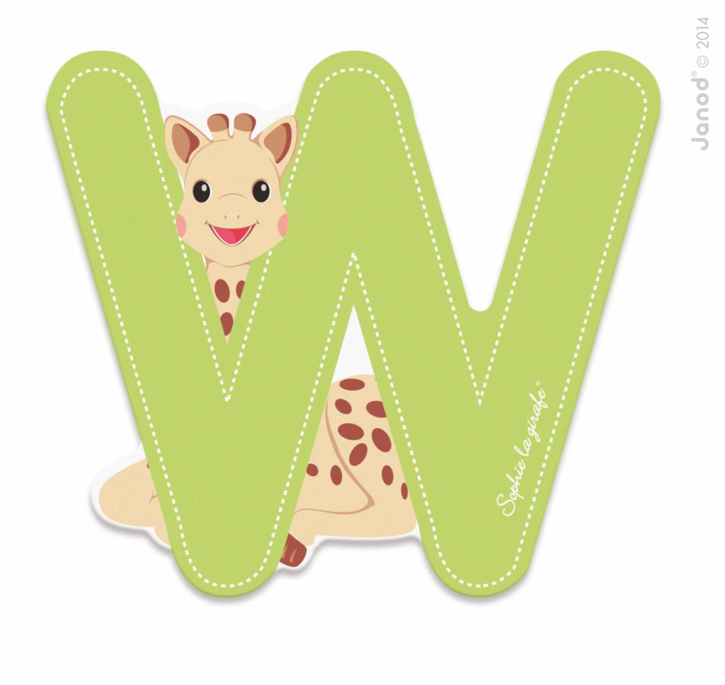 Lettre w sophie la girafe vert