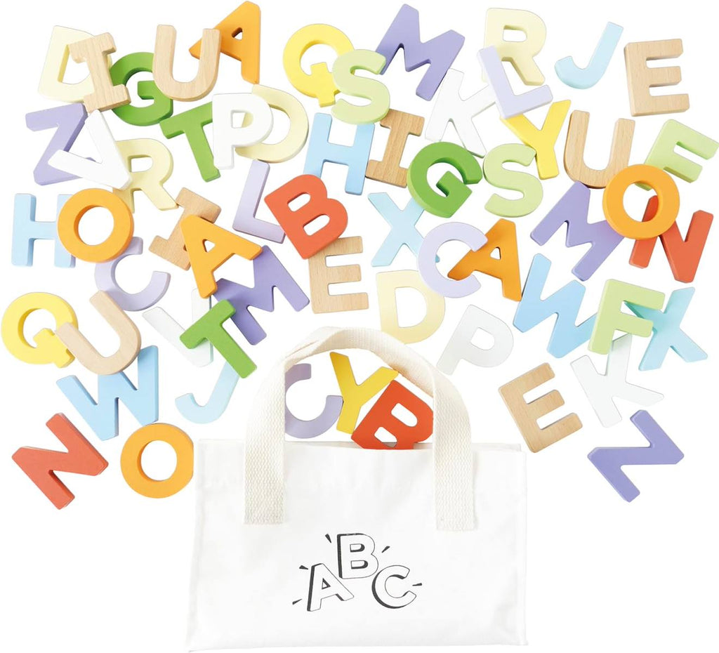 Lettres de l'alphabet en bois bleu