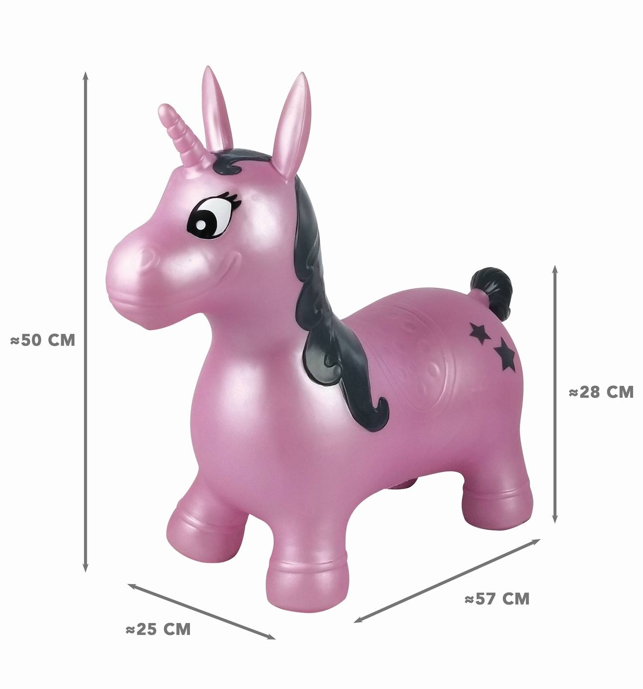 Licorne sauteuse gonflable rose violet