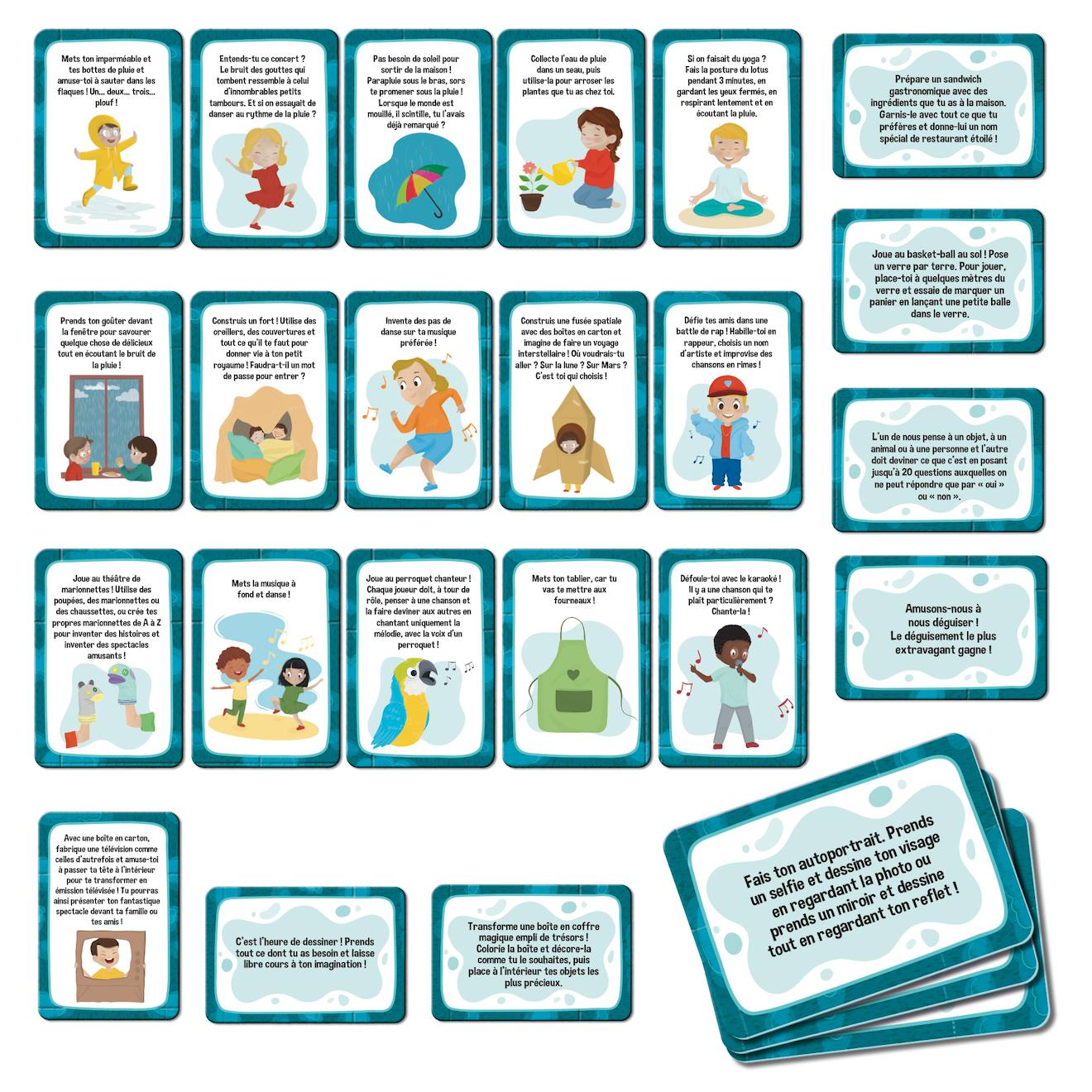 Life skills jeu de cartes s'occuper quand il pleut multicolore