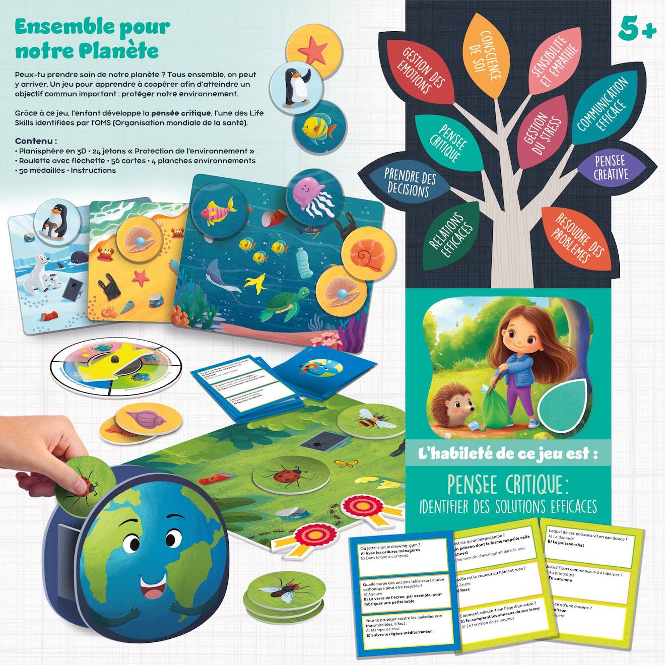 Life skills jeu ensemble pour la planète multicolore