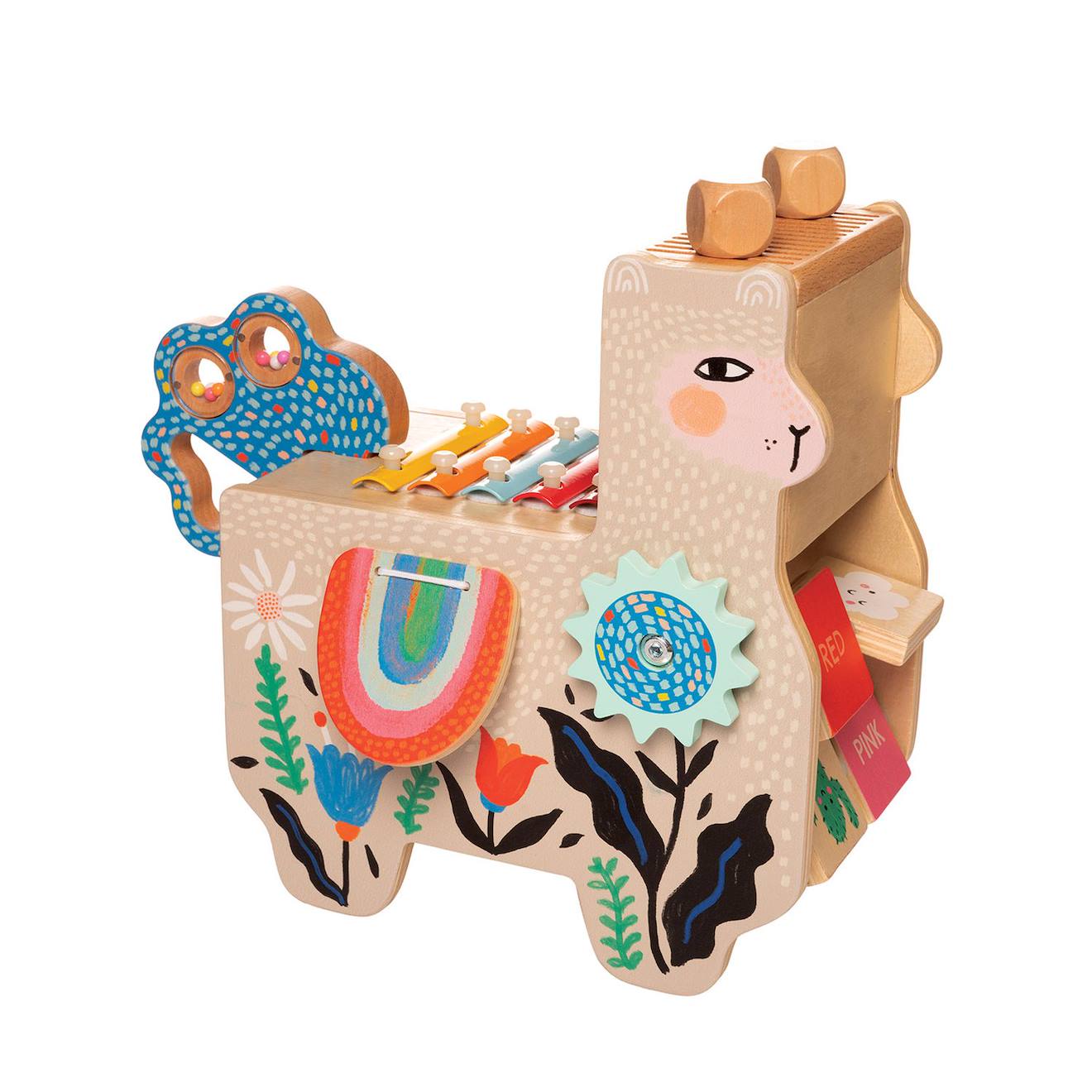 Lili lama musical en bois beige