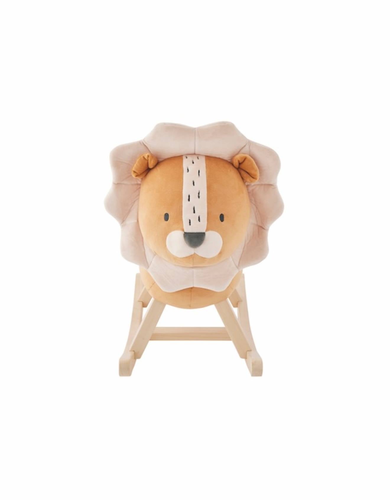 Lion à bascule pour bébé - babou marron