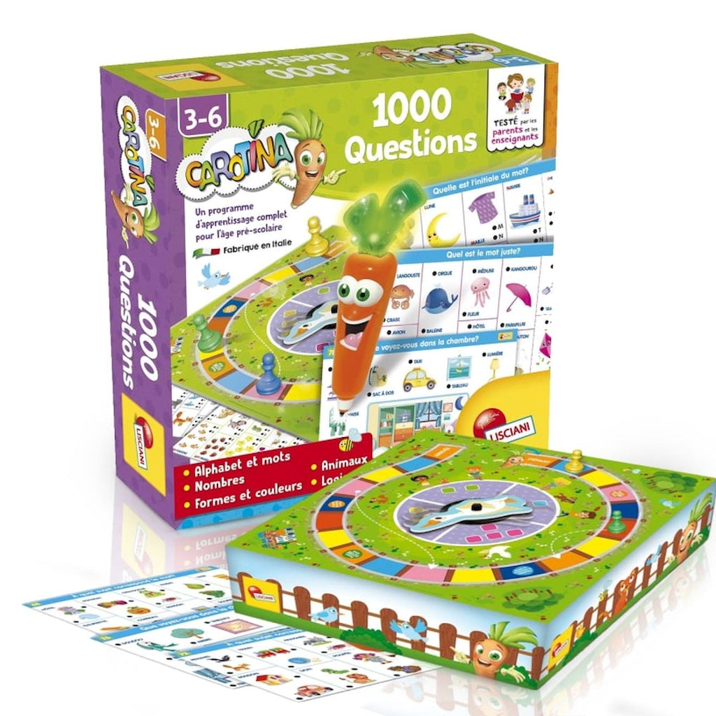 Lisciani - coffret 1000 questions carotina - jeux éducatif électronique - stylo éducatif - à partir de 3 ans multicolore