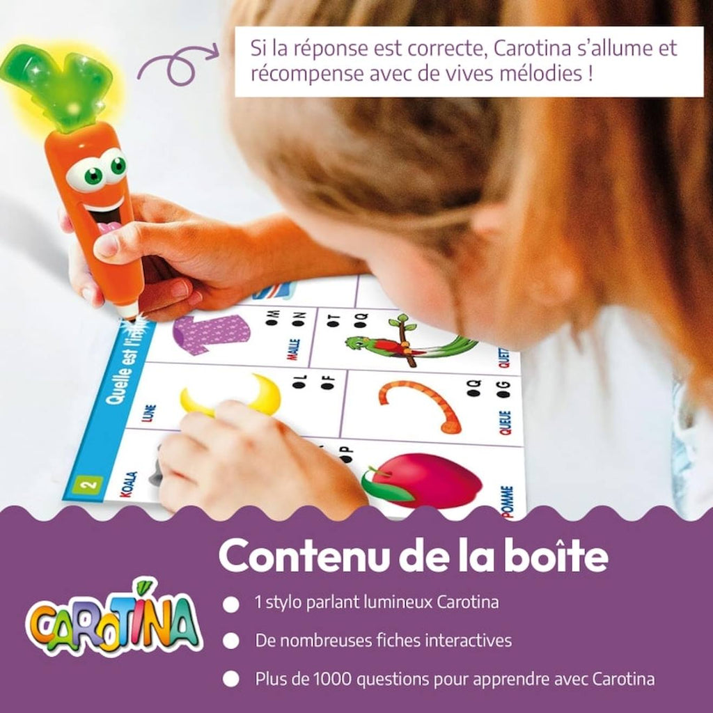 Lisciani - coffret 1000 questions carotina - jeux éducatif électronique - stylo éducatif - à partir de 3 ans multicolore
