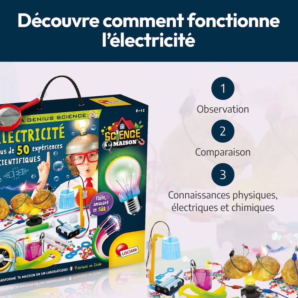 Lisciani - coffret 50 expériences scientifiques - i'm a genius - jeux éducatif - enfant de 8 à 12 ans multicolore