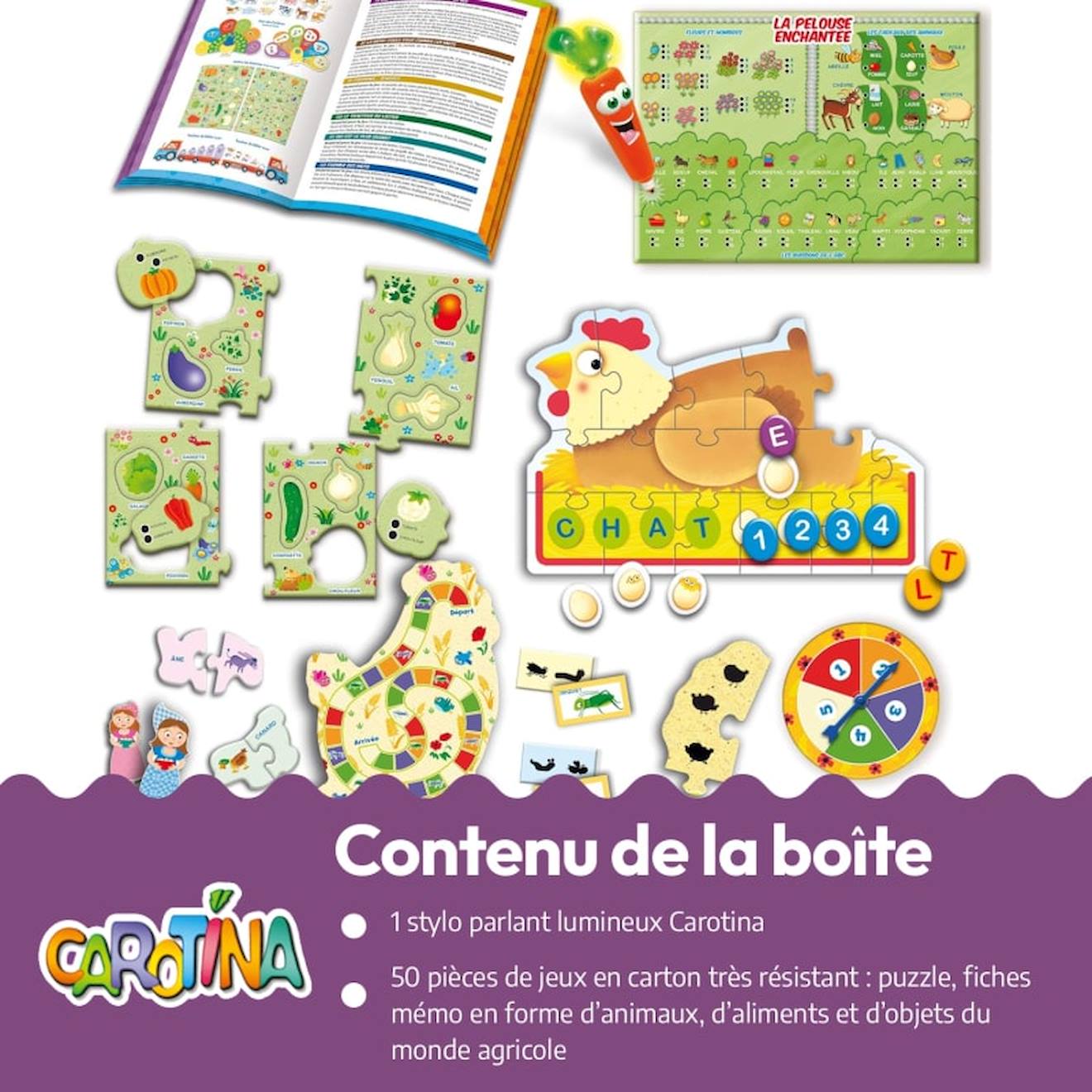 Lisciani - coffret 50 jeux carotina - jeux éducatif électronique - stylo éducatif - enfant de 3 à 6 ans multicolore