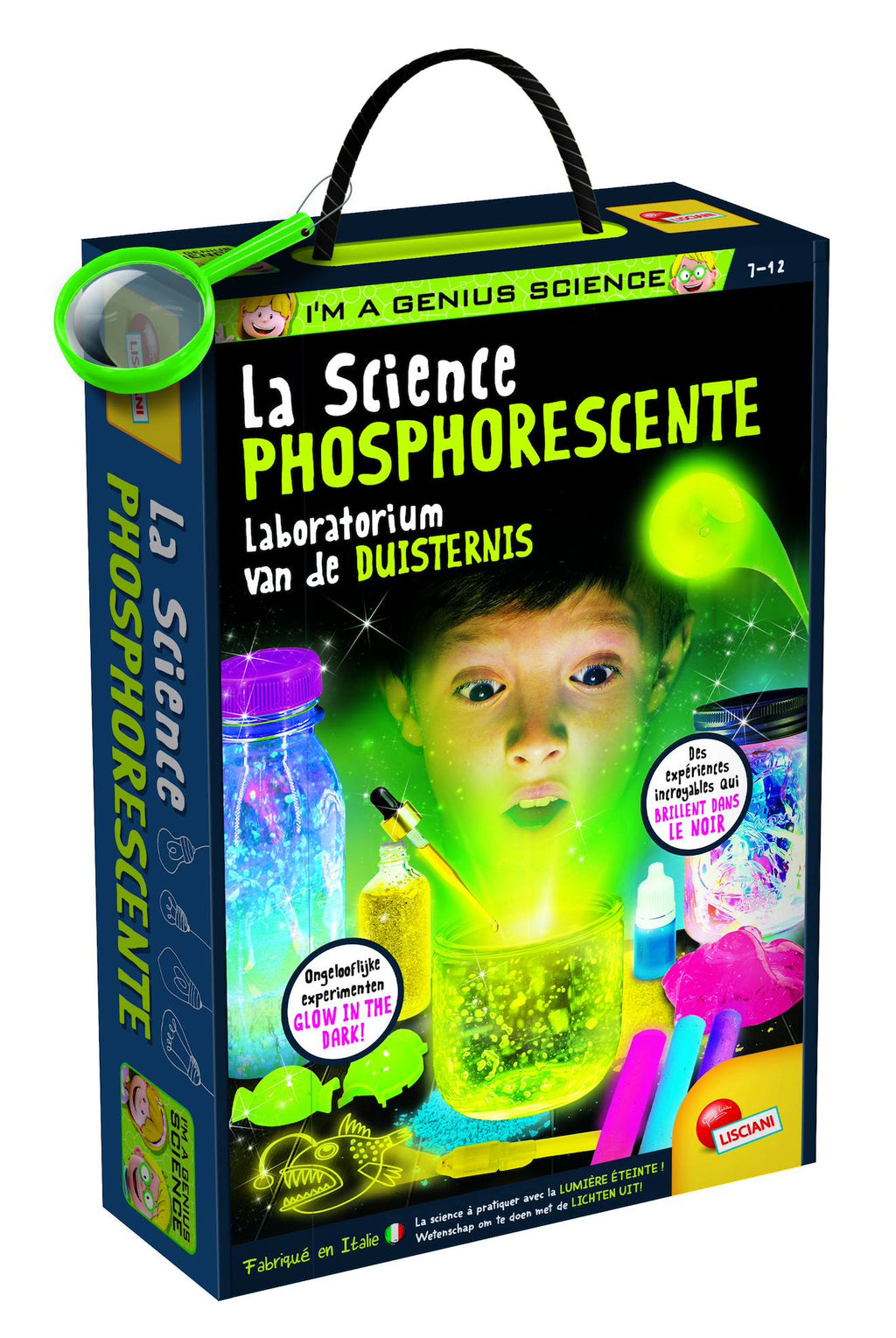 Lisciani - slime de la nuit - phosphorescent - crazy science - jeu éducatif - à partir de 7 ans multicolore