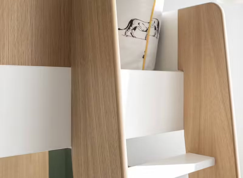 Lit mezzanine + armoire & bureau Opus blanc & bois - Chambrekids