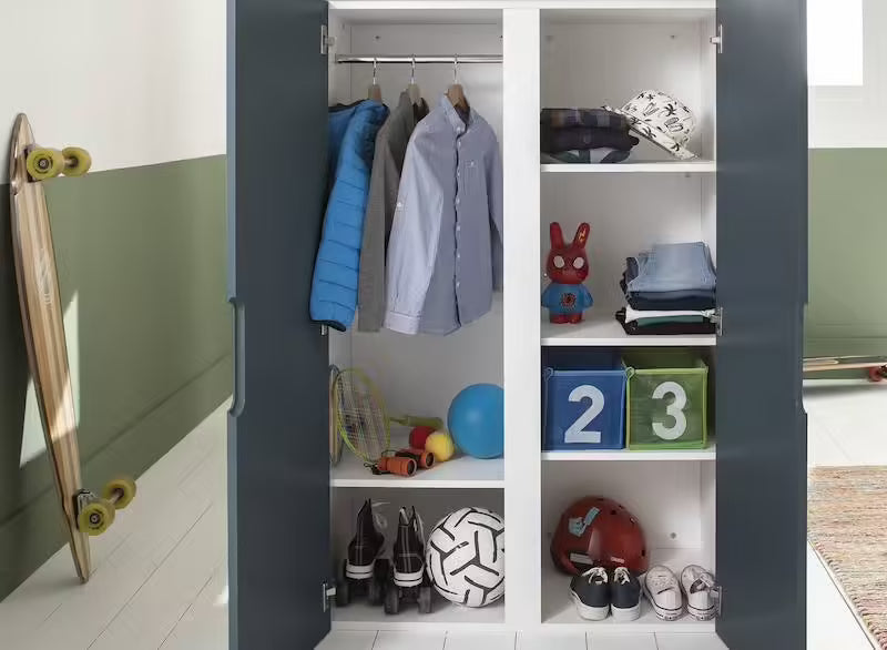 Lit mezzanine + armoire & bureau Opus blanc & bois - Chambrekids