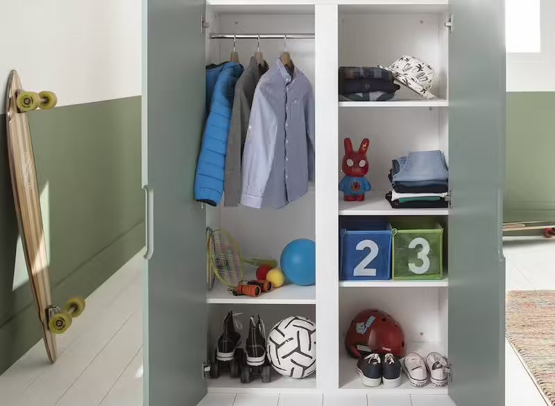 Lit mezzanine + armoire & bureau Opus blanc & bois - Chambrekids