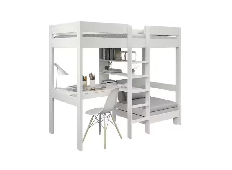 Lit mezzanine bureau + fauteuil convertible qui sauve les petites chambres - Nateo Concept