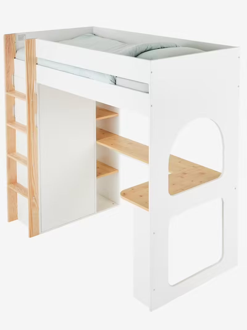 Lit Mezzanine avec bureau & rangement Combinid - Vertbaudet