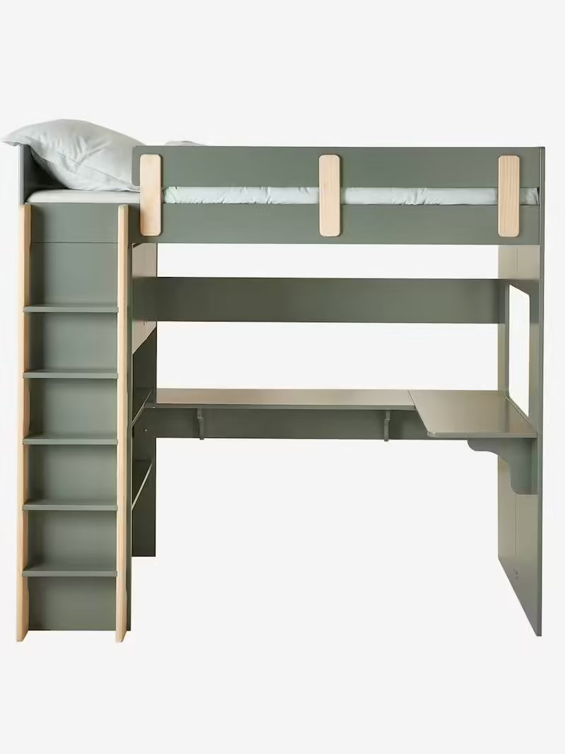 Lit mezzanine avec bureau et rangement EVEREST - Vertbaudet