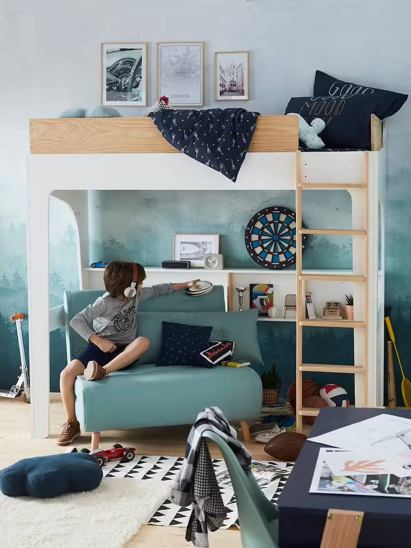 Lit mezzanine enfant avec étagères - Verbaudet