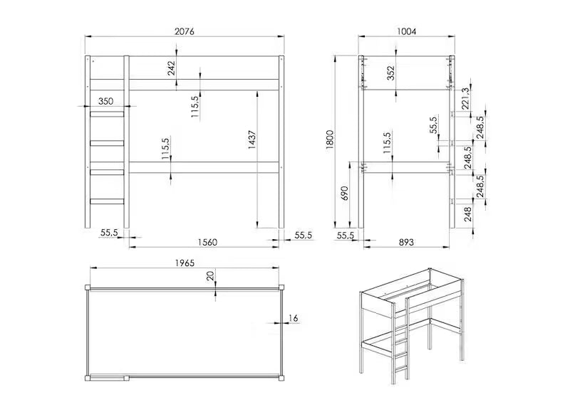 Lit mezzanine June Blanc - Nateo Concept