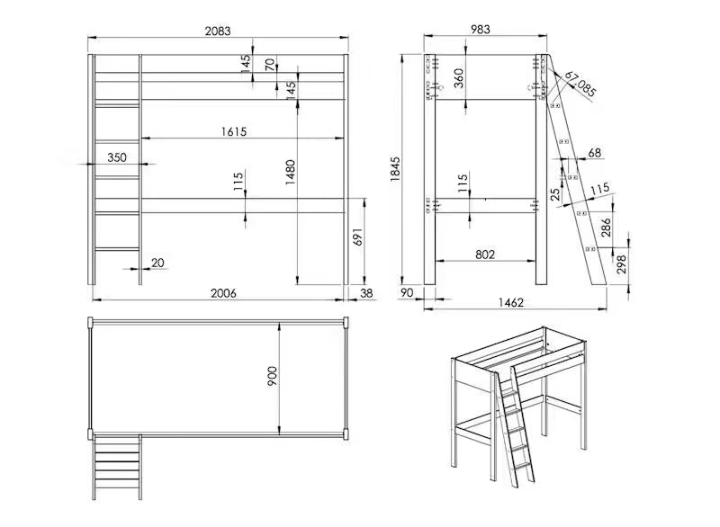 Lit mezzanine Soho Blanc - Nateo Concept