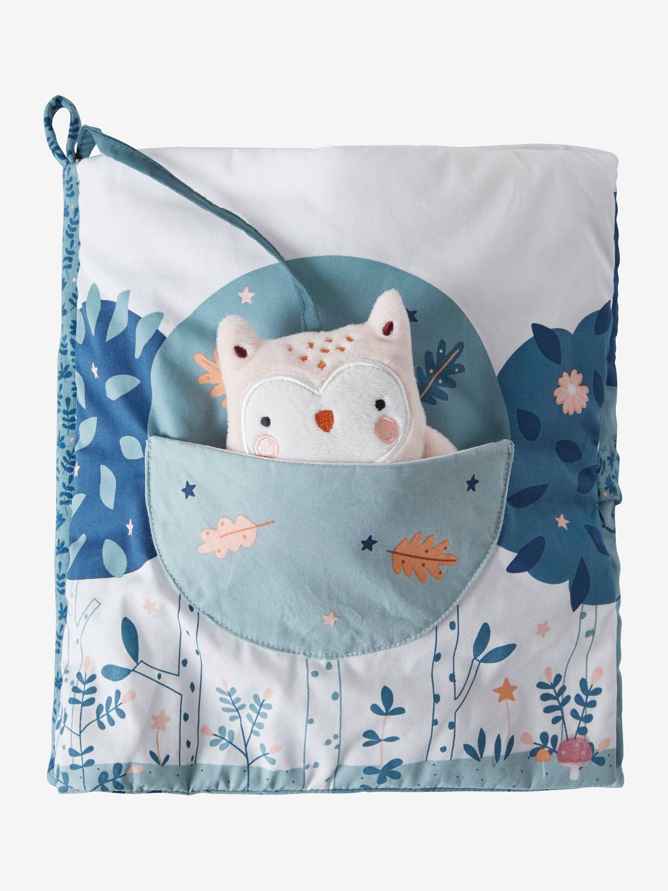 Livré bébé d'éveil + peluches en velours forêt enchantée multicolore