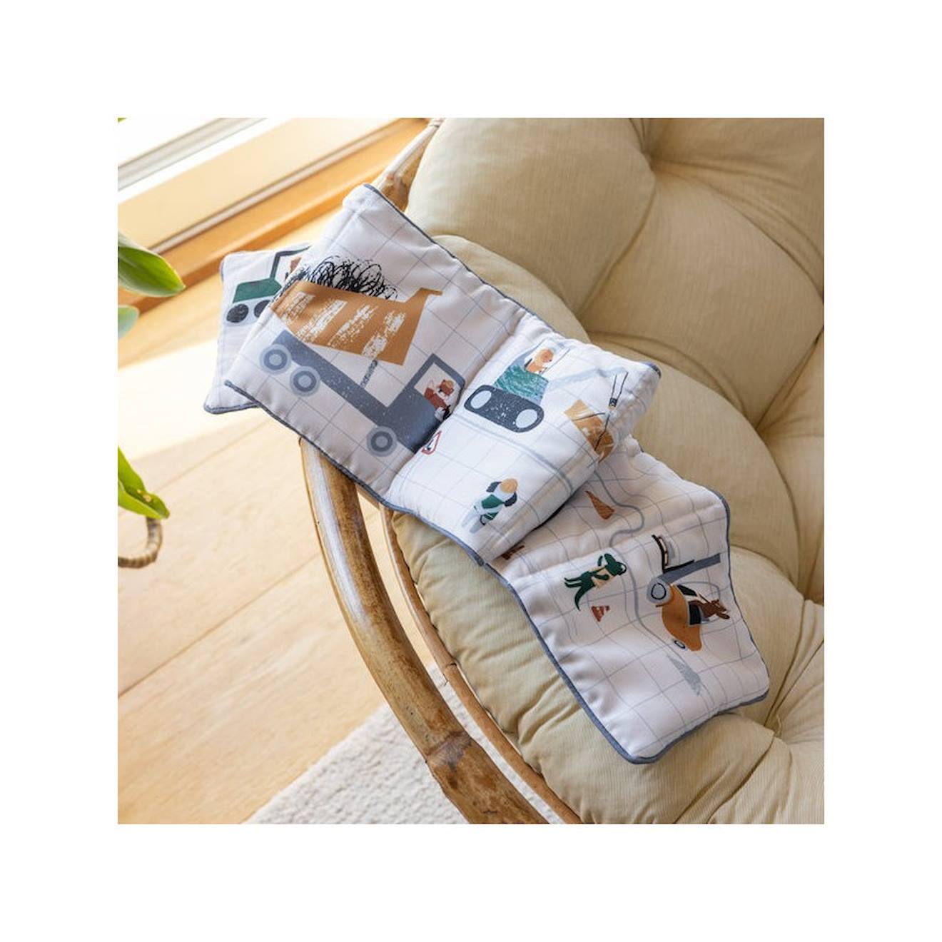 Livre d'activités en tissu busy builders bleu & gris