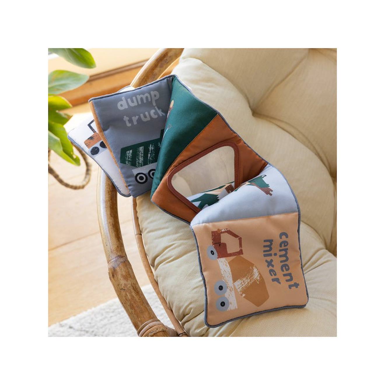Livre d'activités en tissu busy builders bleu & gris