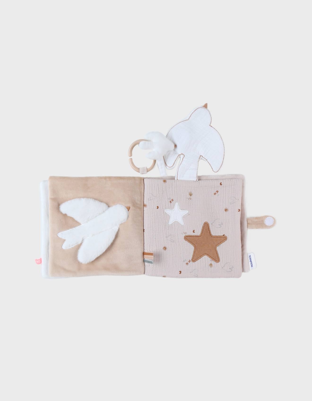Livre d'activités tissu - bali moka & snow ecru