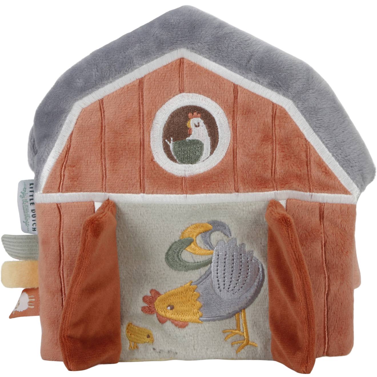 Livré d'activités tissu little farm rouge