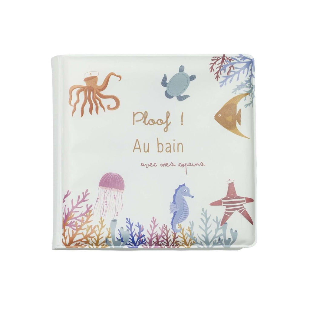 Livré de bain animaux de la mer blanc