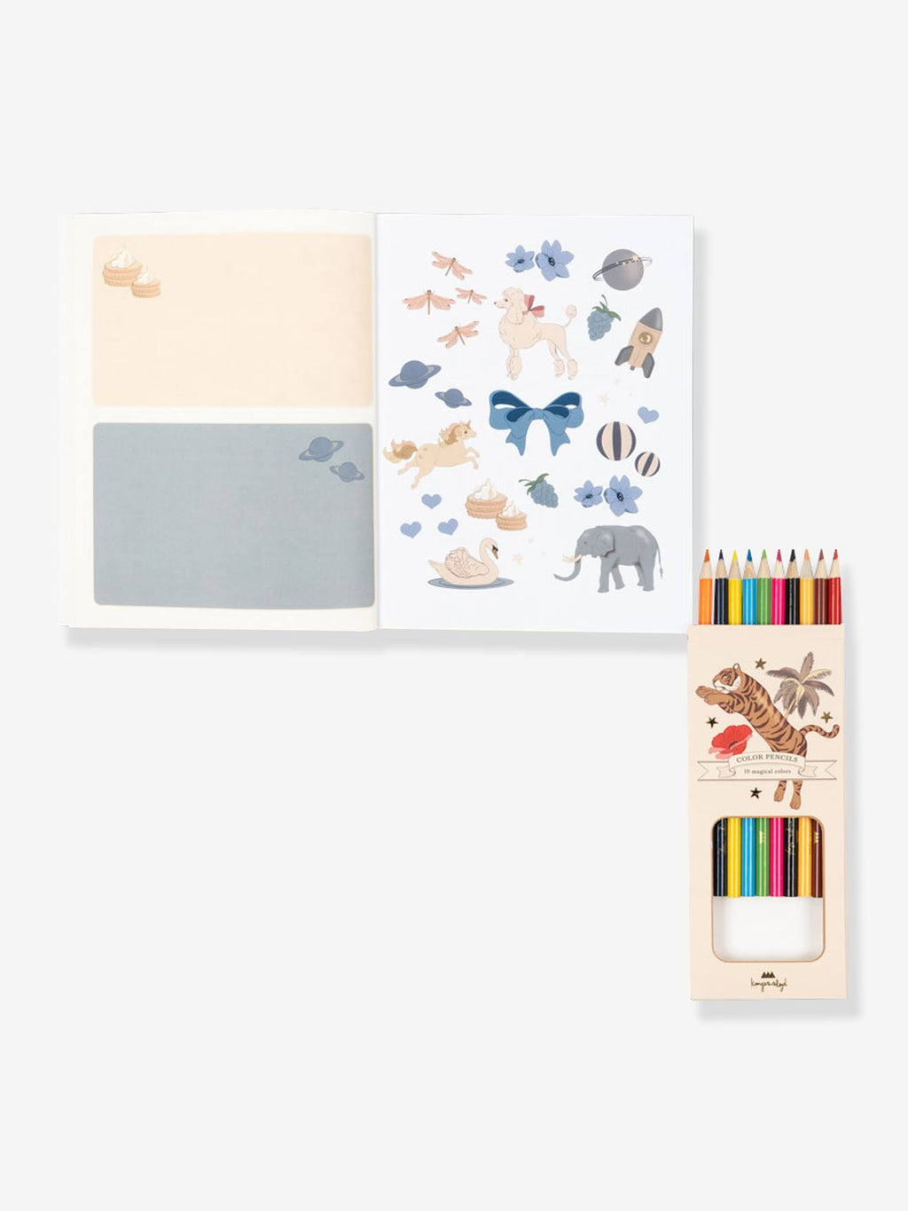 Livré de coloriage et crayons konges slojd écru