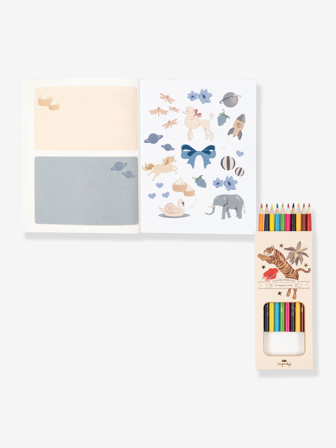 Livré de coloriage et crayons konges slojd écru