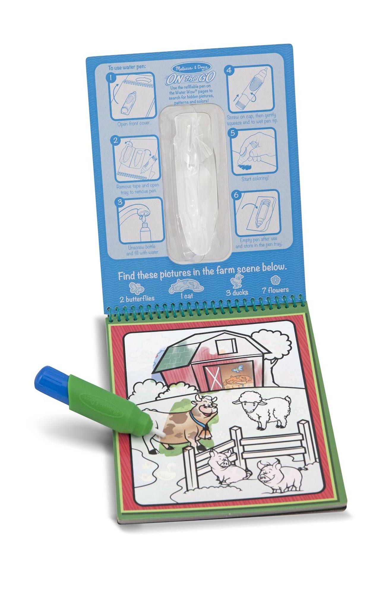Livré de coloriage pour enfant water wow - animaux rouge