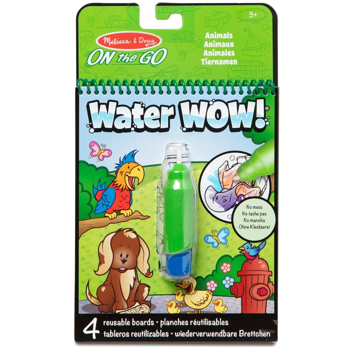 Livré de coloriage pour enfant water wow - animaux rouge