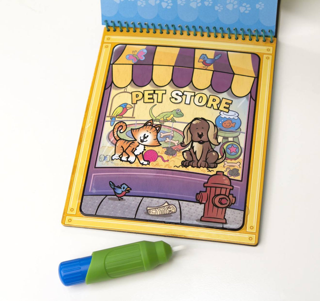 Livré de coloriage pour enfant water wow - animaux rouge
