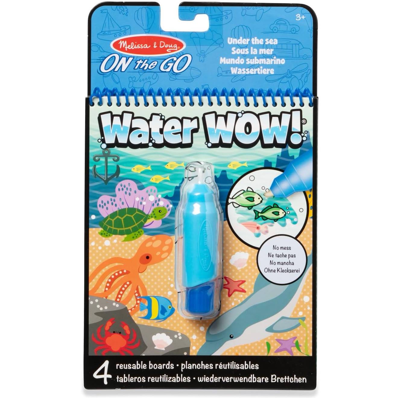 Livré de coloriage pour enfant water wow - sous la mer bleu