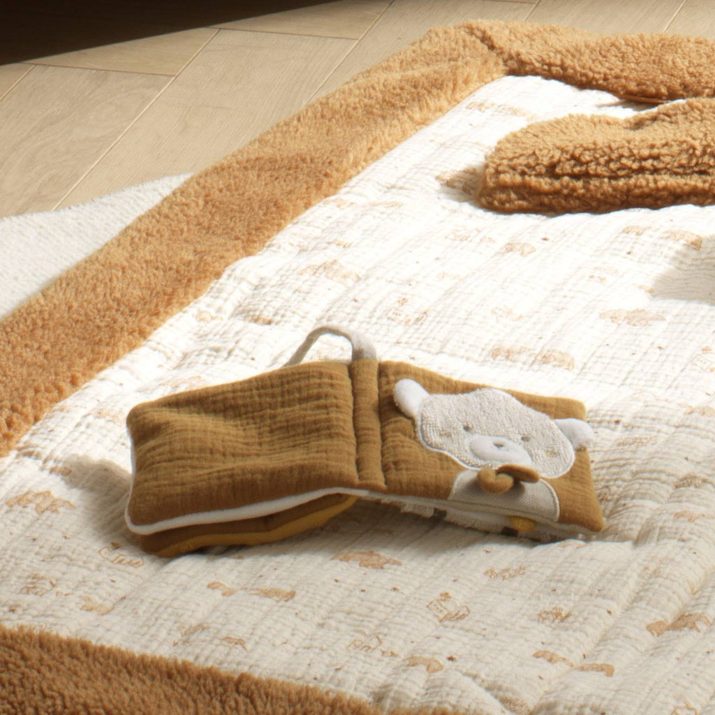 Livre d'éveil bébé en coton bio - petit soleil jaune