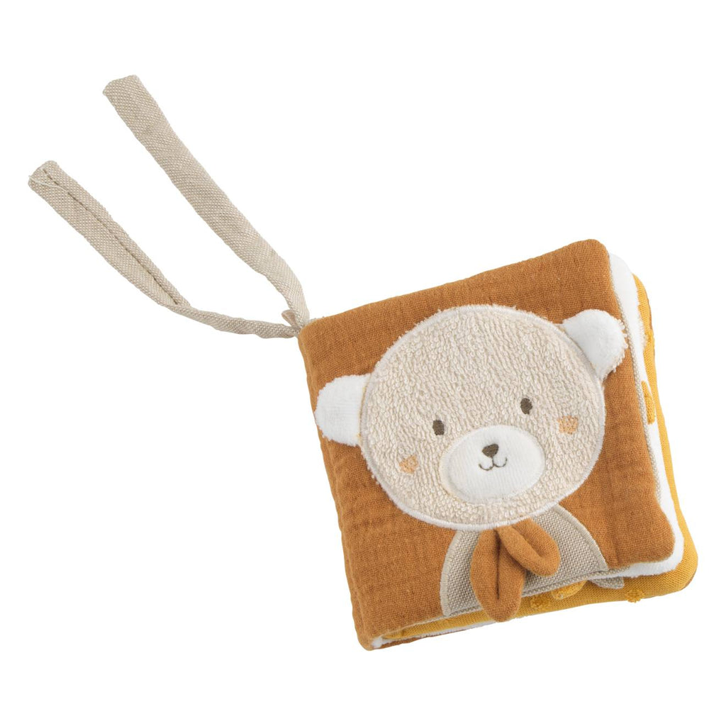 Livre d'éveil bébé en coton bio - petit soleil jaune
