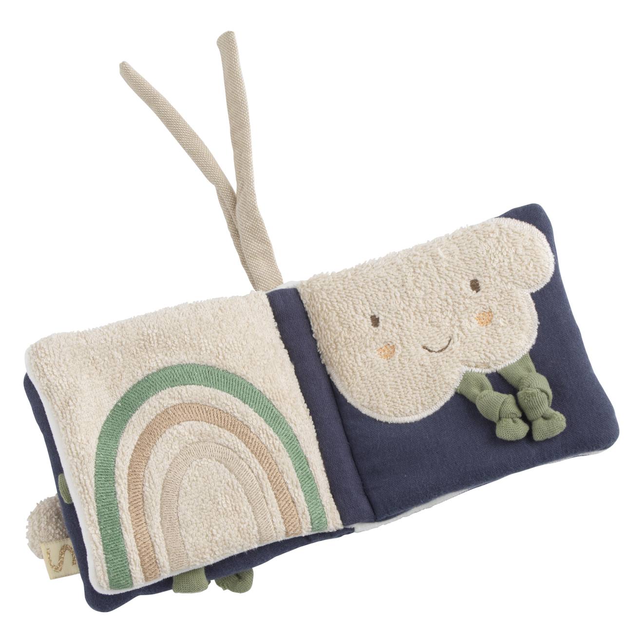 Livre d'éveil bébé en coton bio - petit soleil bleu