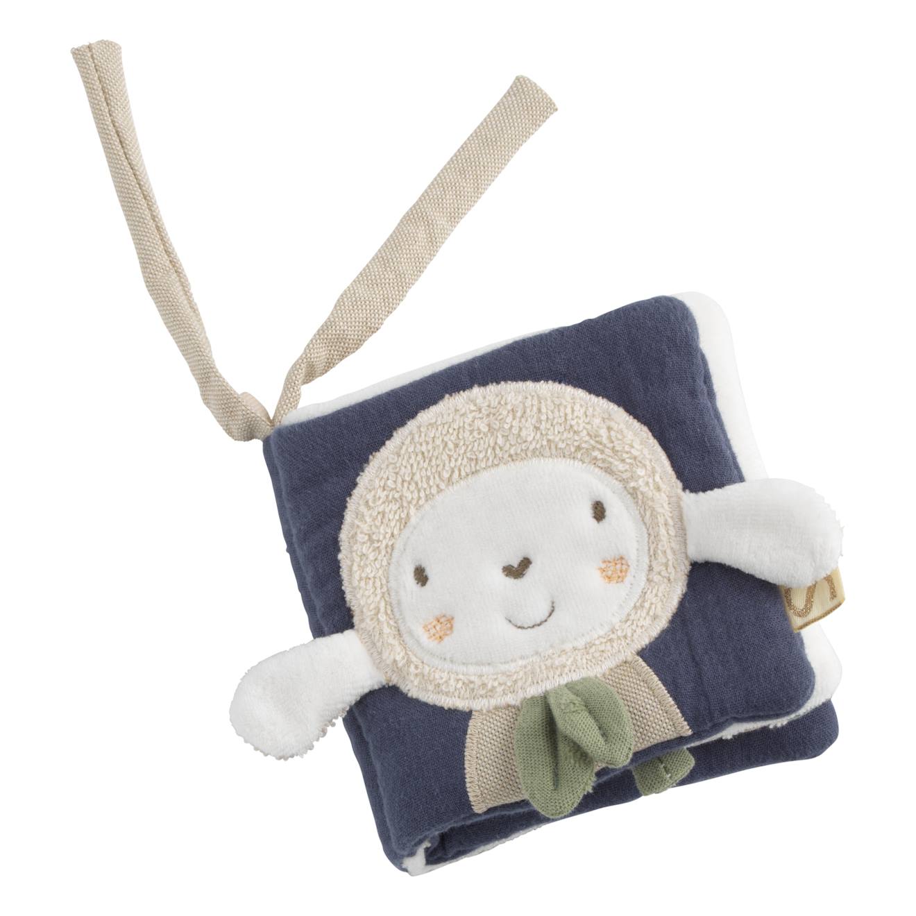 Livre d'éveil bébé en coton bio - petit soleil bleu