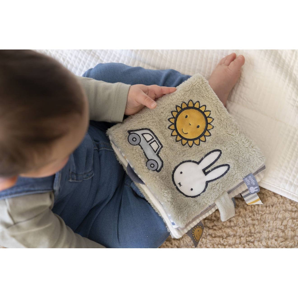 Livre d'éveil en tissu miffy - fluffy vert-bleu