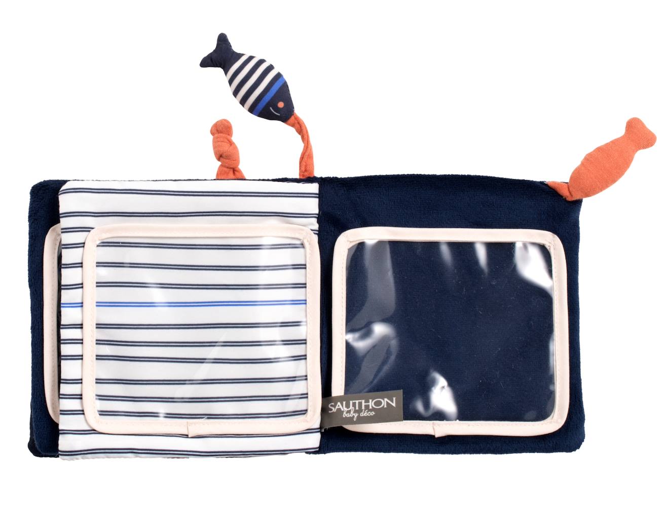 Livre d'éveil marinière avec détail poisson - baby sailor blanc/bleu