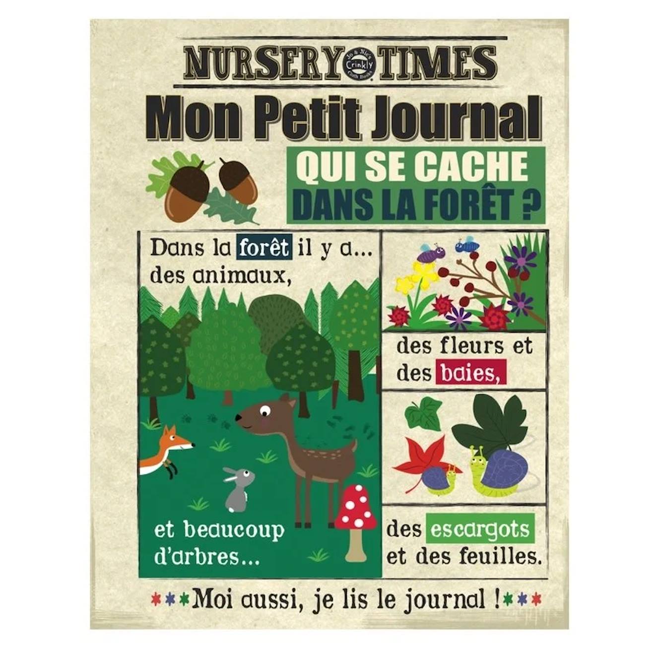 Livre d'éveil - mon petit journal à froisser - la forêt multi-coloured
