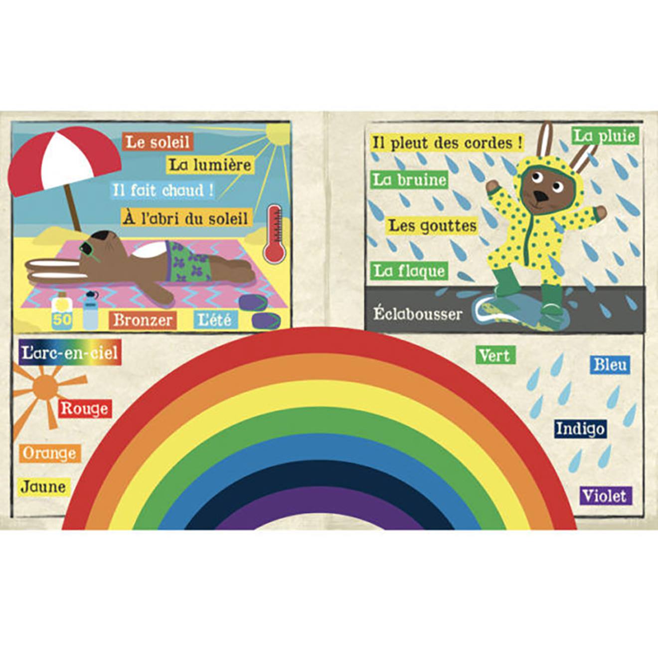 Livre d'éveil - mon petit journal à froisser - la météo multi-coloured