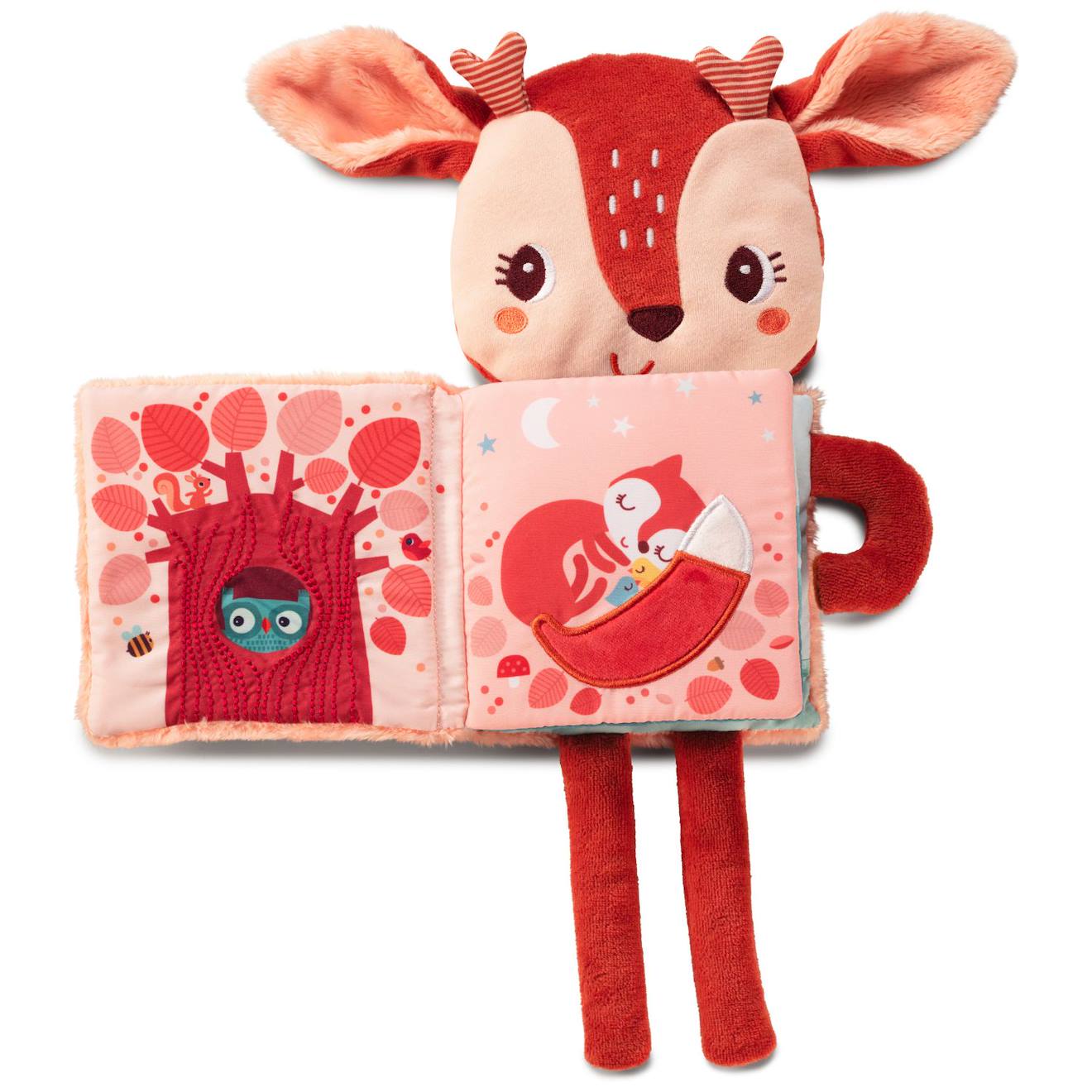 Livre doudou joe orange, bleu, saumon