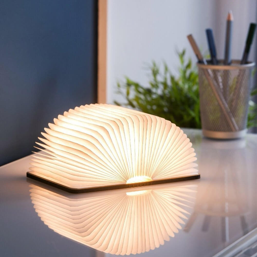 Livre Lumineux Effet Bois - Lampe Originale