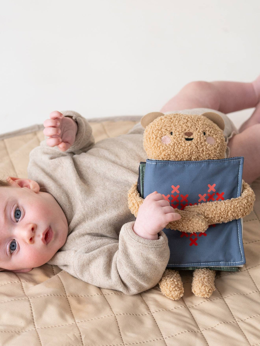 Livre ourson câlin double face multicolore