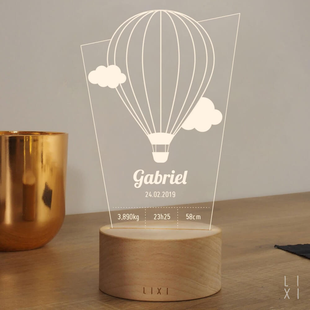 Lampe Lixi Naissance a Personnaliser - Lampe Personnalisée