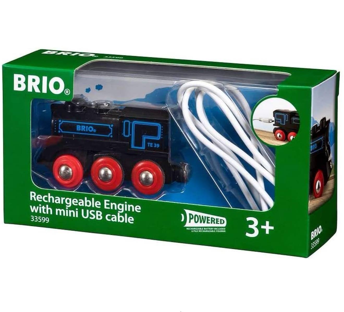 Locomotive rechargeable avec mini câble noir