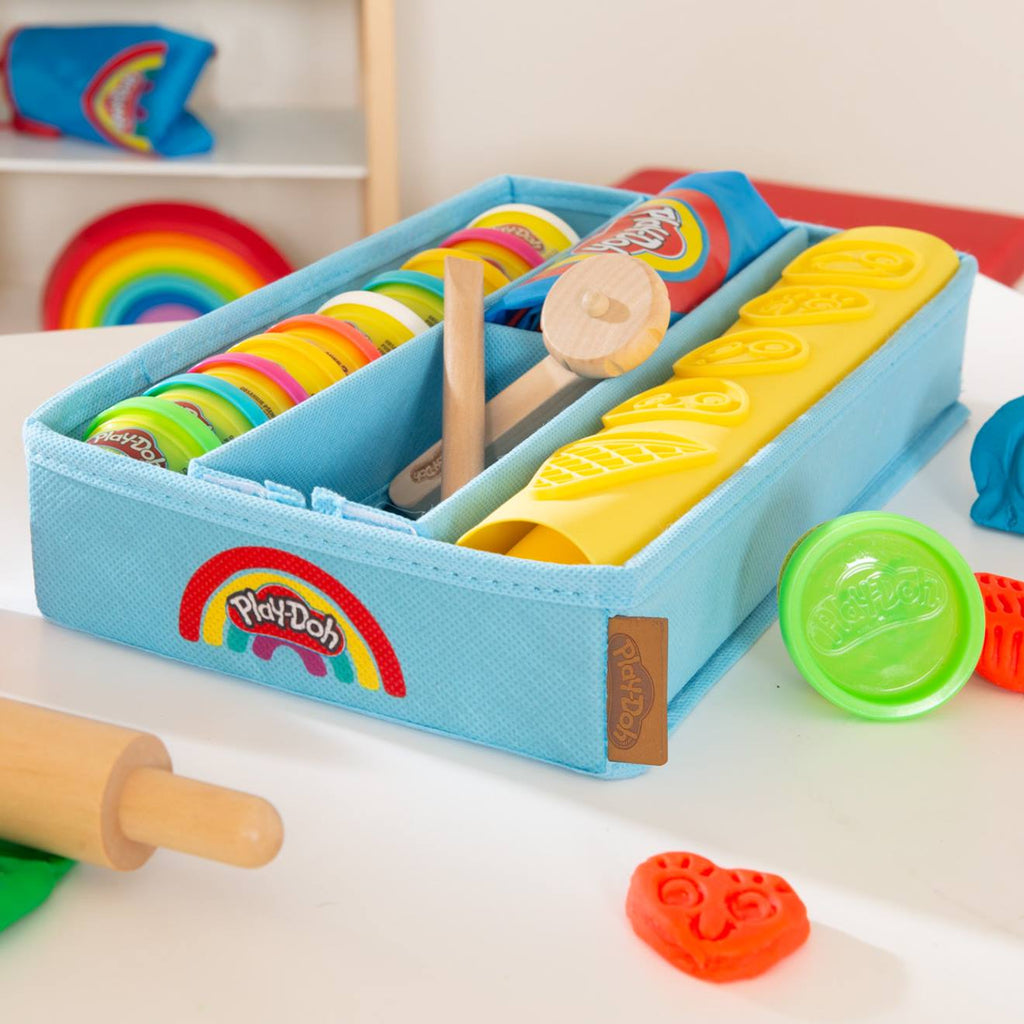 Lot de 12 pâtes à modeler + tablier + boîte en tissu + tapi 3D + accessoires en bois FSC multicolore