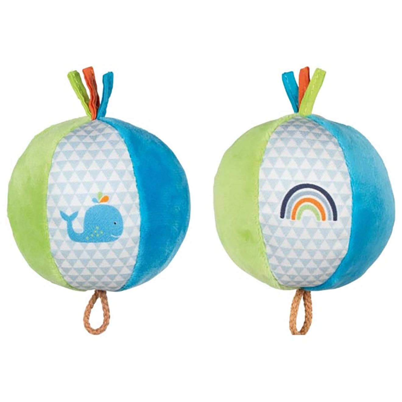 Lot de 2 balles crépitantes avec grelot baleine multicolore